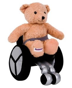 Teddy in a wheelchair - children's toys - image - inspiremagazineuk.wordpress.com